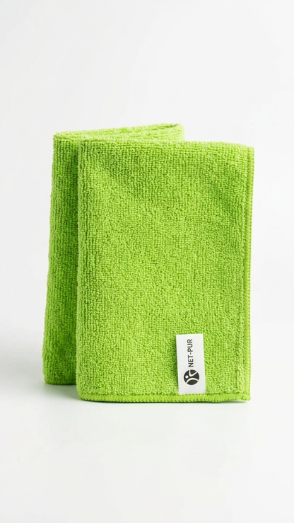 Pano Microfibra Multiusos 30x40 verde — detalhe do pano — RAS Embalagens