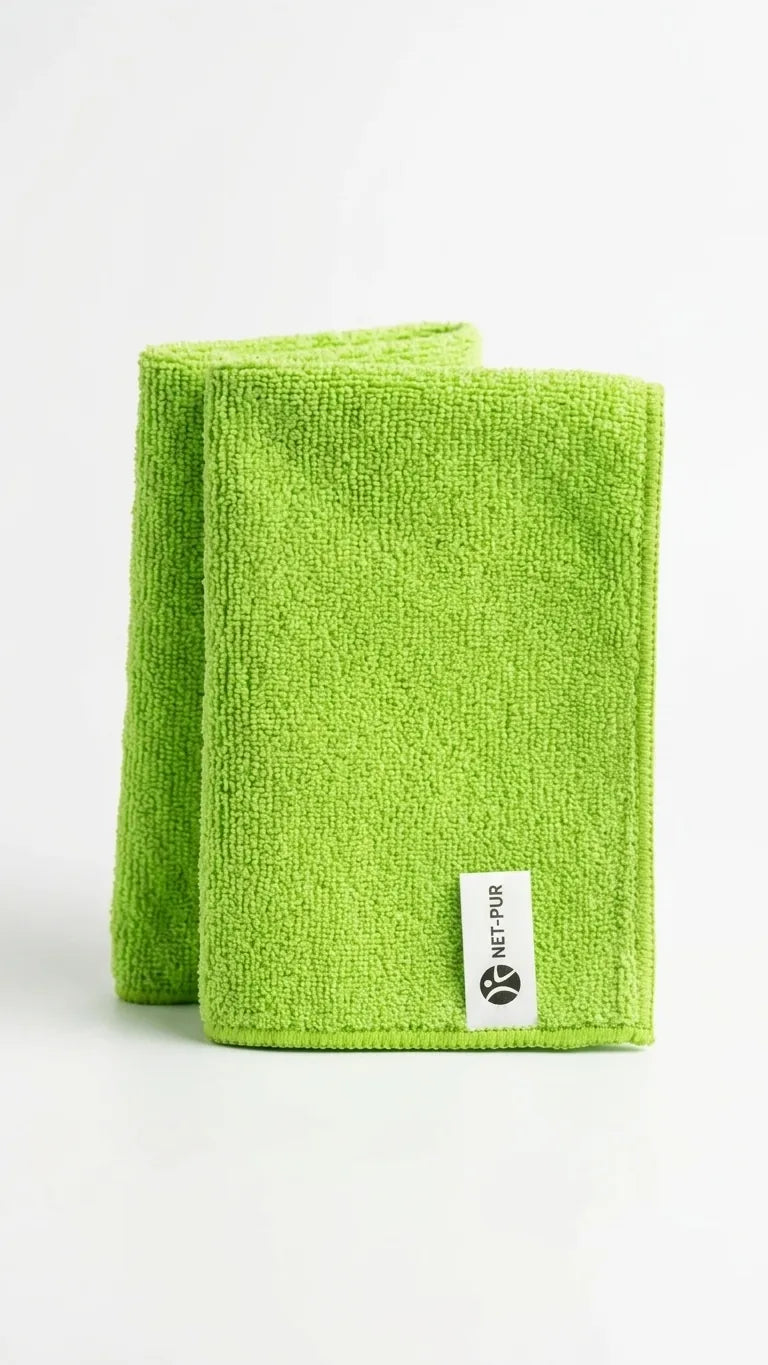 Pano Microfibra Multiusos 30x40 verde — detalhe do pano — RAS Embalagens