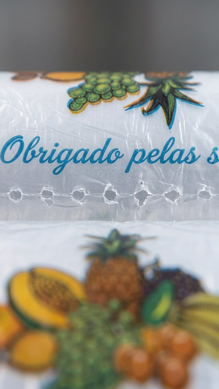 Rolo PEBD Impresso Fruta 1Kg — detalhe da impressão — RAS Embalagens