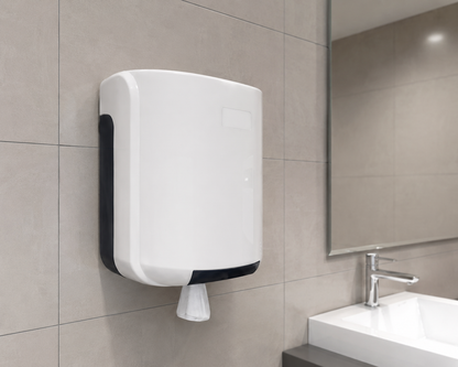 Suporte Zeta Dispensador de Papel Vista Lateral — RAS Embalagens