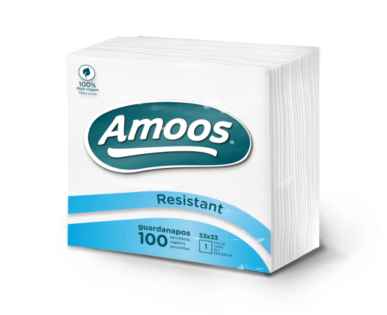 Guardanapo Amoos 33x33 1F Resistant Pack 100