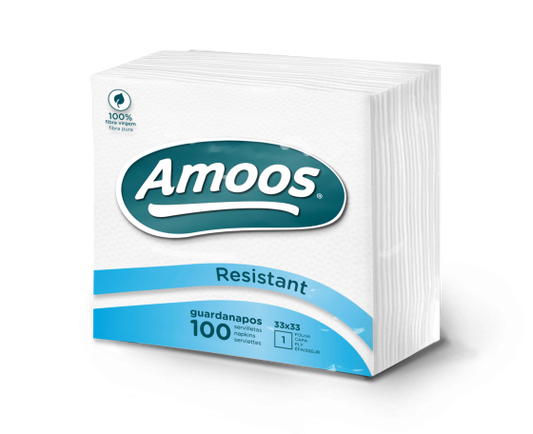 Guardanapo Amoos 33x33 1F Resistant Pack 100