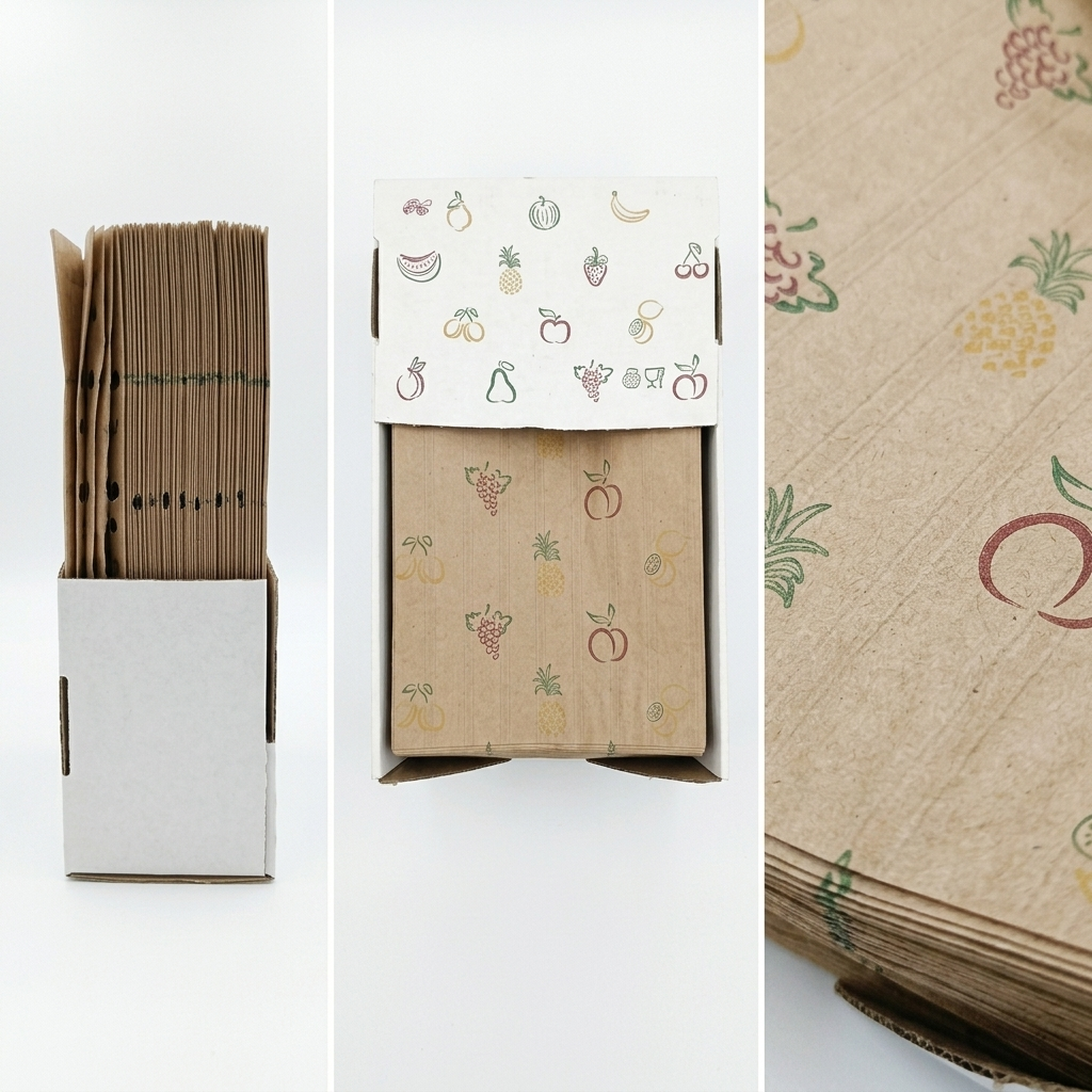 Sacos de papel kraft para fruta empilhados — RAS Embalagens