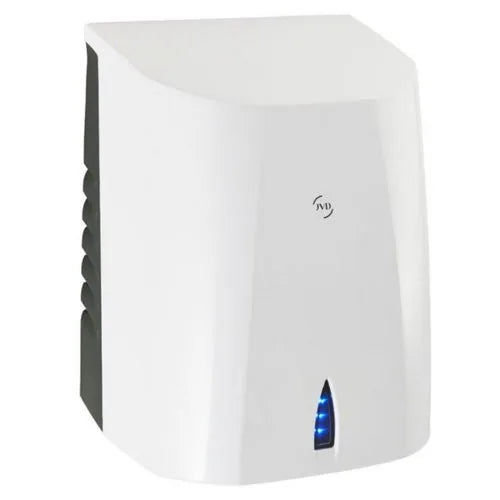 Secador de mãos Supair branco com luz azul, sobre fundo branco
