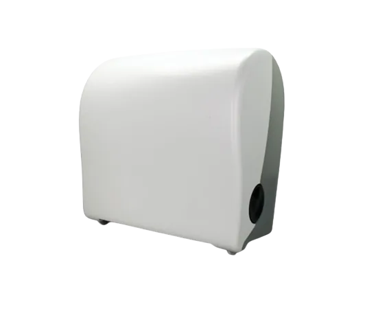Suporte de papel autocorte branco e cinzento para toalha de mão em rolo