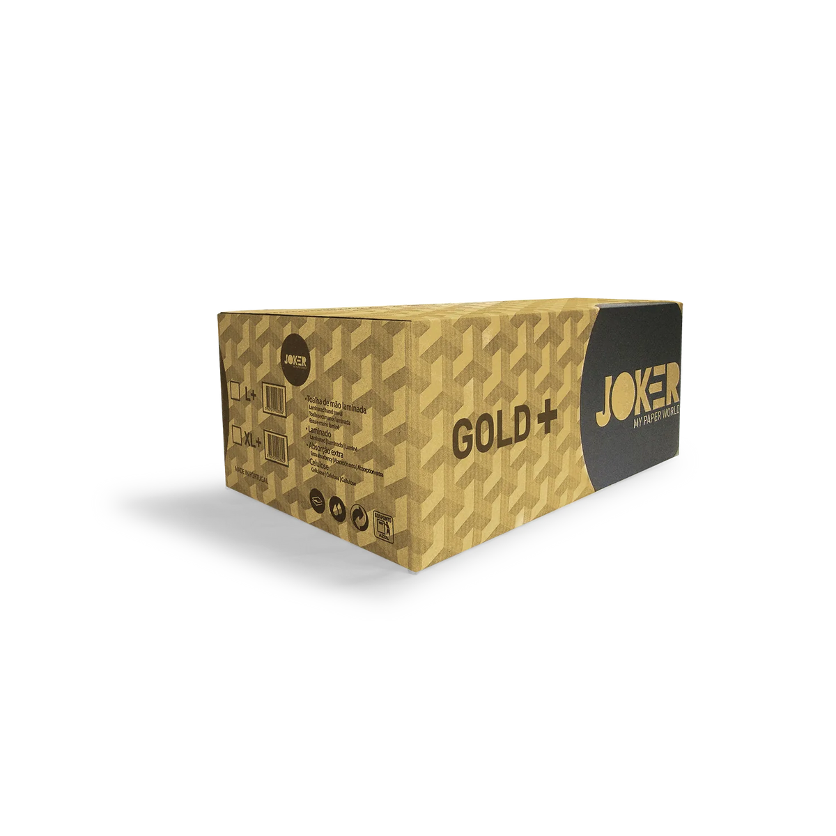 Caixa de toalhas de mão Joker Gold L+ Zig Zag 21x24 cm, de 2 folhas