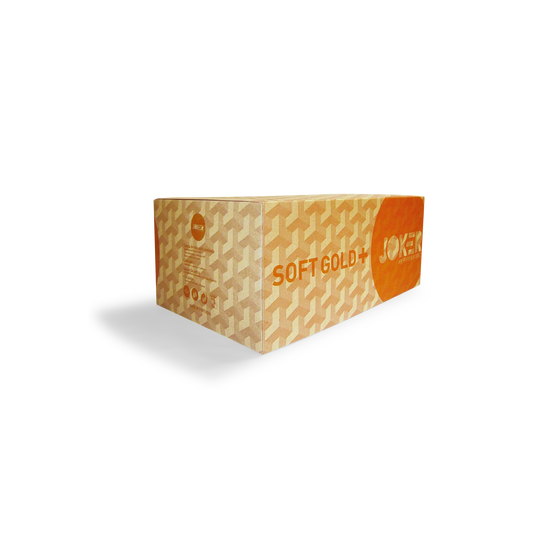 Caixa de toalhas de mão Joker Soft Gold Zig Zag 21x24 cm, em cartão laranja