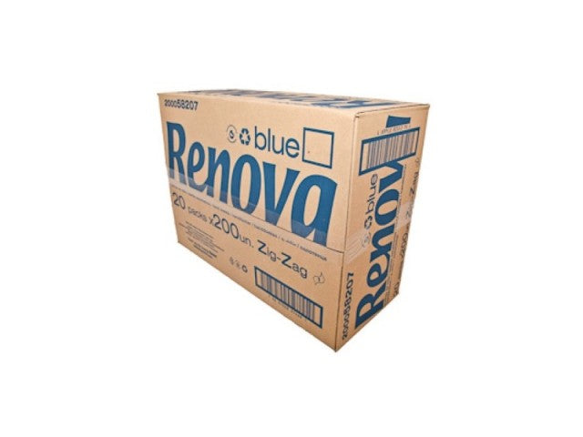 Renova Blue Hand Towels 1F 21X22Cm 20/200 Box of 4000